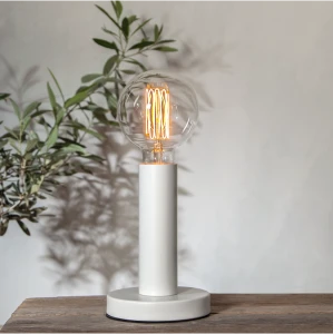 Lampa stołowa metalowa E27 GLANS biały