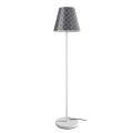 Lampa stojąca SWAP LED 150 cm w kolorze szarym z okrągłą podstawą, kloszem i oprawką E27.