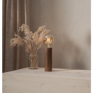 Lampa stołowa drewniana E27 TUB brązowy