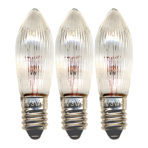 Zestaw 3x żarówka do świecznika adwentowego E10 3W 14lm 55V AC