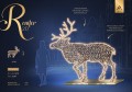 Infografika iluminacji Renifer 2D – dekoracja LED 2,7 × 2,7 m, 1470 punktów LED, lakierowana konstrukcja, efekt migotania diod jak skrzący śnieg.