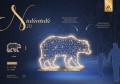 Infografika iluminacji Niedźwiedź 2D – dekoracja świetlna LED 2,55 × 1,65 m, 850 punktów LED, moc 57 W, efekt migoczącego lodu.