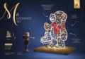 Infografika iluminacji LED Miś Łyżwiarz 2D – dekoracja świąteczna w formie misia z łyżwami, wymiary 1,35 × 1,2 × 1 m, 730 punktów LED, moc 31 W.