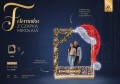 Świąteczna fotoramka LED w formie prostokąta z zieloną girlandą, czerwonymi bombkami i czapką Mikołaja z boku, podświetloną diodami. Wewnątrz ramki stoją dwie osoby. Na dole złoty panel z napisem #TWOJE MIASTO.