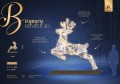 Infografika iluminacji LED Biegnący Renifer 2D – dekoracja świetlna o wysokości 3,6 m i szerokości 3,3 m, 4180 punktów LED, efekt skrzącego śniegu i lustrzane wykończenie premium.