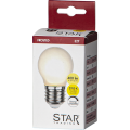 Opakowanie żarówki LED E27 G45 Frosted 4W 400 lm 2700K Warm White, ściemnialna, marka Star Trading.