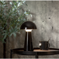 Lampa stołowa ogrodowa LED MUSHROOM akumulatorowa z USB IP44, czarna lampa z charakterystycznym kopułowym kloszem.