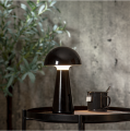 Akumulatorowa lampa stołowa ogrodowa LED MUSHROOM IP44, czarna lampa z możliwością ładowania przez USB.