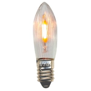 Zestaw 3x żarówka LED do świecznika adwentowego E10 0,1-0,5W 14-55V  AC  2100K Biała Ciepła