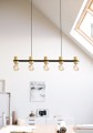 Lampa CHIEVELEY z pięcioma punktami światła rozmieszczonymi w jednej linii na czarnej metalowej konstrukcji.