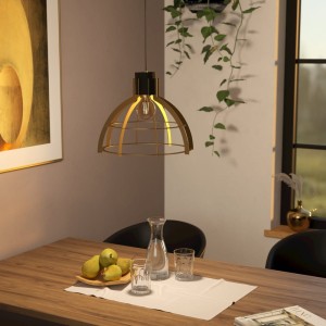 Lampa wisząca STILLINGTON metalowa czarny złoty E27