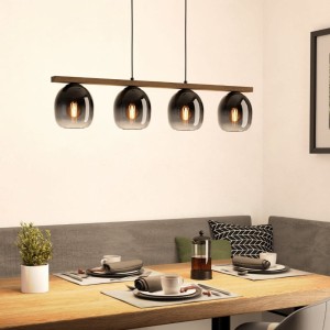 Lampa wisząca FILAGO szklane czarno-szaro-transparentny E27