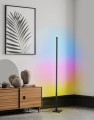 Podłogowa lampa LED PICACHA 13,5 W z wielokolorowym oświetleniem RGB, smukłym profilem i możliwością sterowania pilotem.