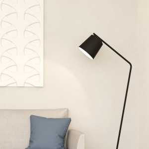Lampa podłogowa ONEDA metalowa czarny biały E27