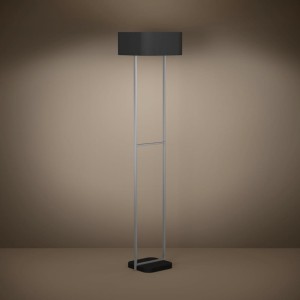 Lampa podłogowa SAVAZZA tkanina czarny srebrny E27