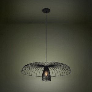 Lampa wisząca CHAMPERICO metalowa czarny E27
