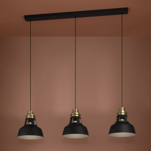 Lampa wisząca ESPINARDO metalowe czarny złoty E27