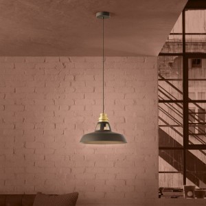 Lampa wisząca ESPINARDO metalowa czarny złoty E27