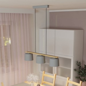 Lampa wisząca MARIEL metalowe jasno szary brązowy E27