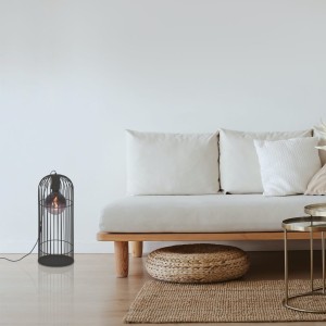 Lampa podłogowa LATCHELY metalowa czarny GU10