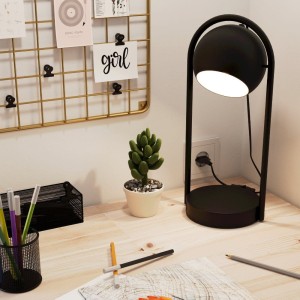 Lampa stołowa metalowa MURNIA czarny biały E14