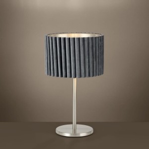 Lampa stołowa TAMARESCO aksamit szary nikiel mat E27