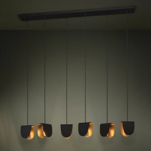 Lampa wisząca SERENARA metalowe czarny złoty E27