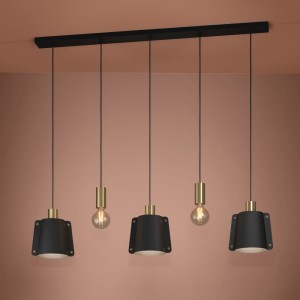 Lampa wisząca MAJAGUA metalowe czarny mosiądz E27