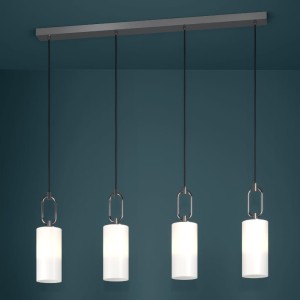 Lampa wisząca MAJANA szklane biały chrom E27