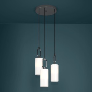 Lampa wisząca MAJANA szklane biały chrom E27