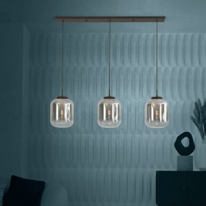 Lampa wisząca BULCIAGO szklane czarny-transparentny E27