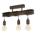 Lampa sufitowa TOWNSHEND 4 z metalową belką w kolorze antycznego brązu i trzema oprawkami E27 bez kloszy.