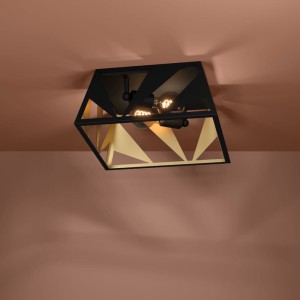 Lampa sufitowa TABLONCITO metalowa czarny złoty E27