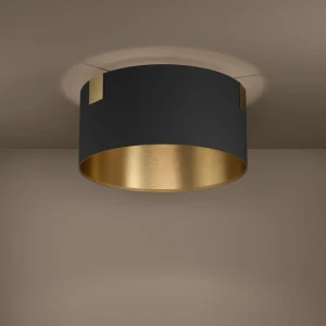 Lampa sufitowa TORTOLA 1 tkanina czarny mosiądz E27