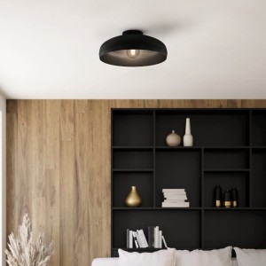 Lampa sufitowa MOGANO metalowa czarny E27