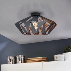 Lampa sufitowa CARLTON 6 metalowa czarny miedź E27