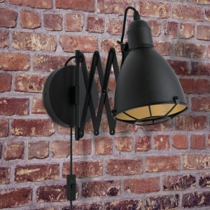 Kinkiet ścienny TREBURLEY metalowy czarny złoty E27