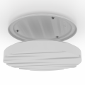 Lampa sufitowa LED FERENTINO pokazana od strony mocowania, z okrągłą podstawą oraz białym panelem świetlnym umieszczonym poniżej.