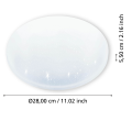 Lampa sufitowa LED FRANIA-S przedstawiona od frontu wraz z liniami wymiarowymi, ukazującymi średnicę i wysokość okrągłej oprawy.