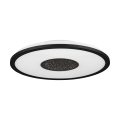Lampa sufitowa LED MARMORATA 18W i 9W o okrągłej czarnej formie, z jasnym pierścieniem LED oraz centralnym punktem świetlnym.