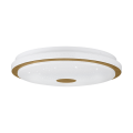 Lampa sufitowa LED LANCIANO 1 24W o okrągłej białej formie, z dekoracyjnym złotym pierścieniem i centralnym złotym elementem.
