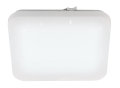 Biała lampa sufitowa LED FRANIA-S 14,6W o kwadratowej formie z zaokrąglonymi narożnikami i jednolitą powierzchnią świetlną.