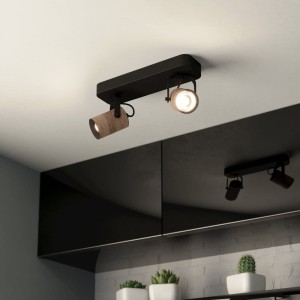 Reflektor sufitowy 2-punktowy Led CAYUCA 2x 3W  Biała ciepła 3000k drewno metal