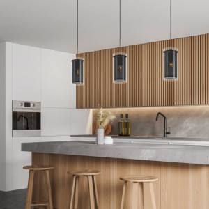 Lampa wisząca PINTO TEXTIL 1 szkło tkanina przezroczysty czarny E27
