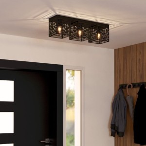 Lampa sufitowa PIEDRITAS metalowa czarny E27