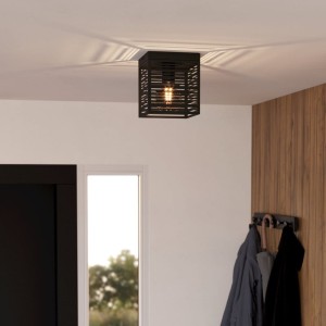 Lampa sufitowa PIEDRITAS metalowa czarny E27