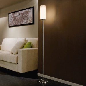 Lampa podłogowa TROY 3 szkło biały nikiel mat E27