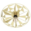 Lampa sufitowa CASTANUELO z metalową konstrukcją w złotym kolorze, złożoną z promieniście rozmieszczonych geometrycznych elementów.