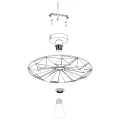 Lampa sufitowa CASTANUELO przedstawiona schematycznie z elementami mocowania oraz przestrzenną konstrukcją metalowej oprawy.