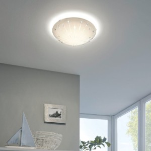 Lampa sufitowa Led MARGITTA 1 szkło z kryształami 11W Biała ciepła 3000k